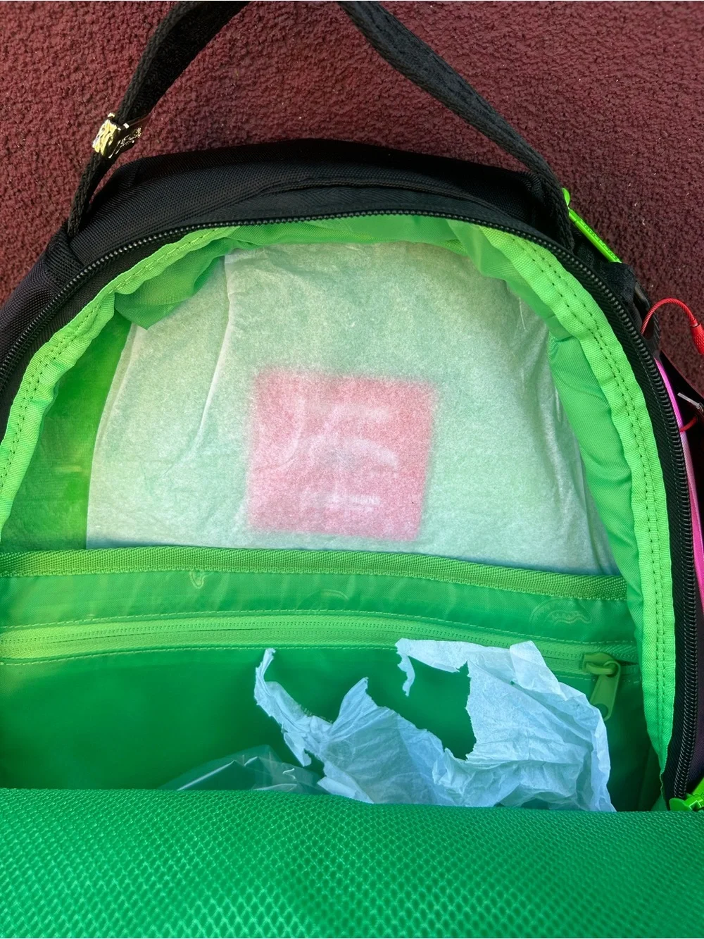 Sprayground Pink Black Rick and Morty Crystal Print Kids Backpack